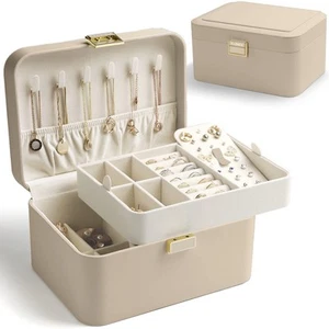 Jewelry Organizer,2 Layer Jewelry Organizer Box for Earrings Bracelets Rings ... - Picture 1 of 6