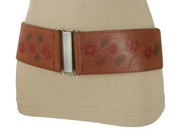 Mujeres Cinturón Bohemio Elástico Marrón Cintura Moda Cadera Cintura Alta Floral S M Foto 1 de 4