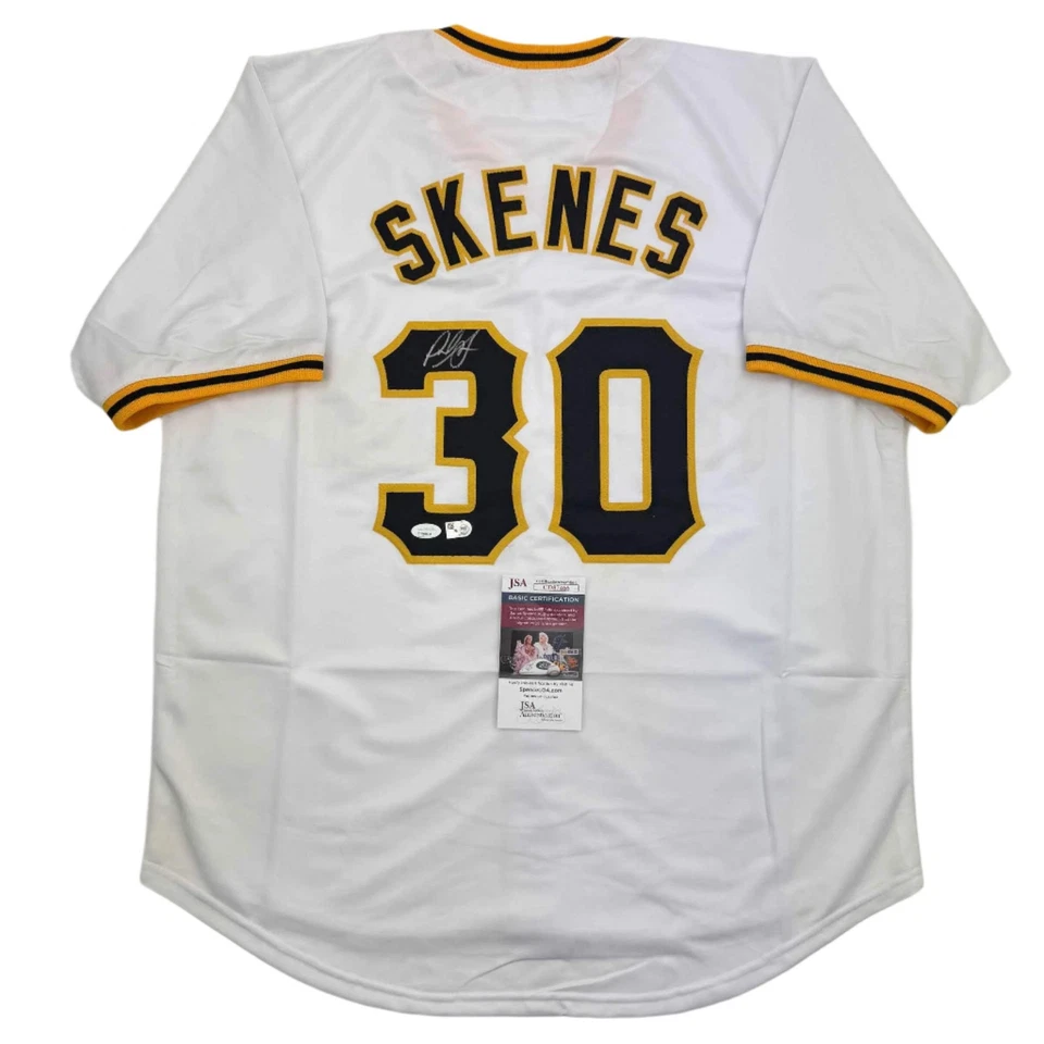 Autographed/Signed Paul Skenes Pittsburgh White Baseball Jersey JSA COA - Image 1 of 4