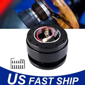 Universal Car Steering Wheel Quick Release Hub Adapter Snap Off Boss Kit Black - Picture 1 of 11