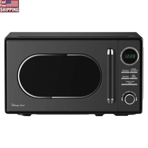 Retro Microwave Oven 700W Countertop 10 Power Levels Auto Cook Child Lock New - Picture 1 of 6