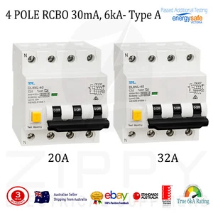 DL 4 Pole 30mA, 6kA, 400/440V RCBO Combo - Type A | (20A or 32A ) - Picture 1 of 19