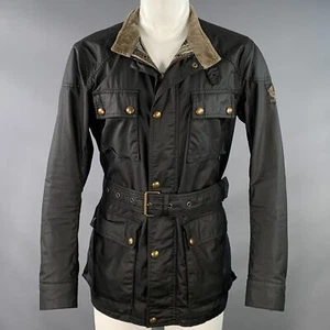 Chaqueta BELSTAFF 2012 Roadmaster Talla M Negra Algodón Encerado Cremallera a Presiones - Imagen 1 de 10