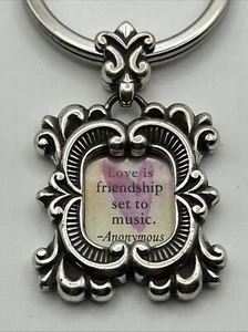 🔥🔥 Vintage Brighton Silver Tone “Love Is Friendship Set To Music” Key Chain - Picture 1 of 4