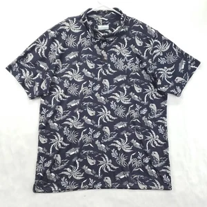 Columbia PFG Dallas Cowboys Polo Shirt Mens Large Blue Hawaiian Short Sleeve - Picture 1 of 10