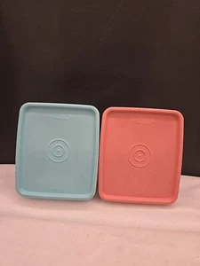 2 Tupperware Mini Square Away Containers #1516 With Lid Seal - Picture 1 of 4