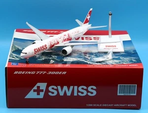 JC Wings 1:200 SWISS Airlines Boeing B777-300 Diecast Aircraft Jet Modelo HB-JNA - Imagen 1 de 14