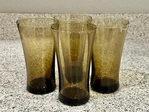 MCM Retro 70s Smoky Brown Tawny Brown Flared Drink Glass Water Tumbler - Picture 1 of 7