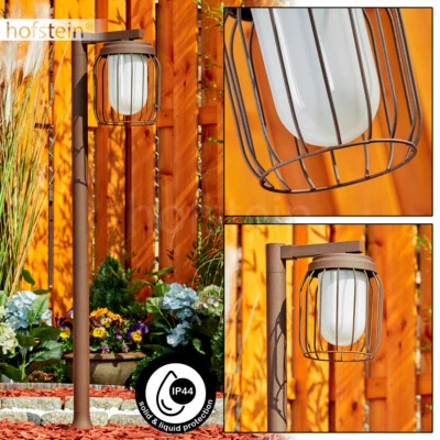 Garten Wege Einfahrt Poller Sockel Hof Beleuchtung Außen Leuchte Lampe Rost/weiß - Bild 1 von 4