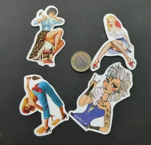 PU16 Vintage style Pinups, Lot of four stickers autocollants - Bild 1 von 1