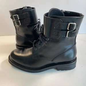 AllSaints Brigade Leather Biker Moto Combat Boots Black Sz 36/5.5 - Picture 1 of 7