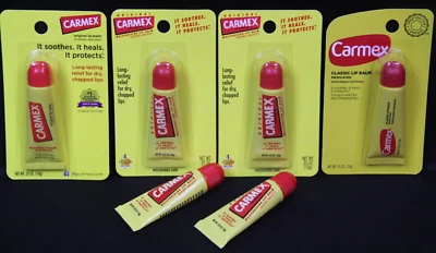 Bálsamo labial hidratante clásico medicado Carmex 6 tubos 0,35 OZ Foto 1 de 4