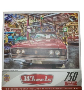Master Pieces "Wheels" Retro Hot Rod Muscle Car Garage Puzzle+ Poster NEW - Picture 1 of 4