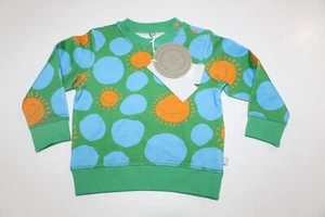 New Stella McCartney Kids Cotton Sunshine Sweatshirt Sun Green Blue Size 12 Mos - Picture 1 of 8