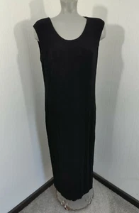 Coldwater Creek Black Sleeveless Acetate Sheath Long Dress Size 12P - Picture 1 of 6
