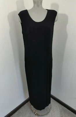 Coldwater Creek Black Sleeveless Acetate Sheath Long Dress Size 12P - Image 1 of 4