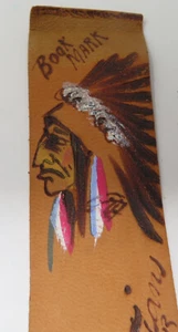 Altes Leder Lesezeichen Indianer Warpole Island Fair 1988 Souvenir - Bild 1 von 4
