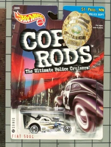 Hot Wheels 1999 Cop Rods Series 2, Fiat 500C, St. Paul Minneapolis - Picture 1 of 1