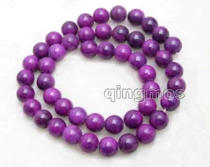 Cuentas sueltas de Sugilite natural redondas moradas de 8 mm para hacer joyas 15""-765 - Imagen 1 de 6