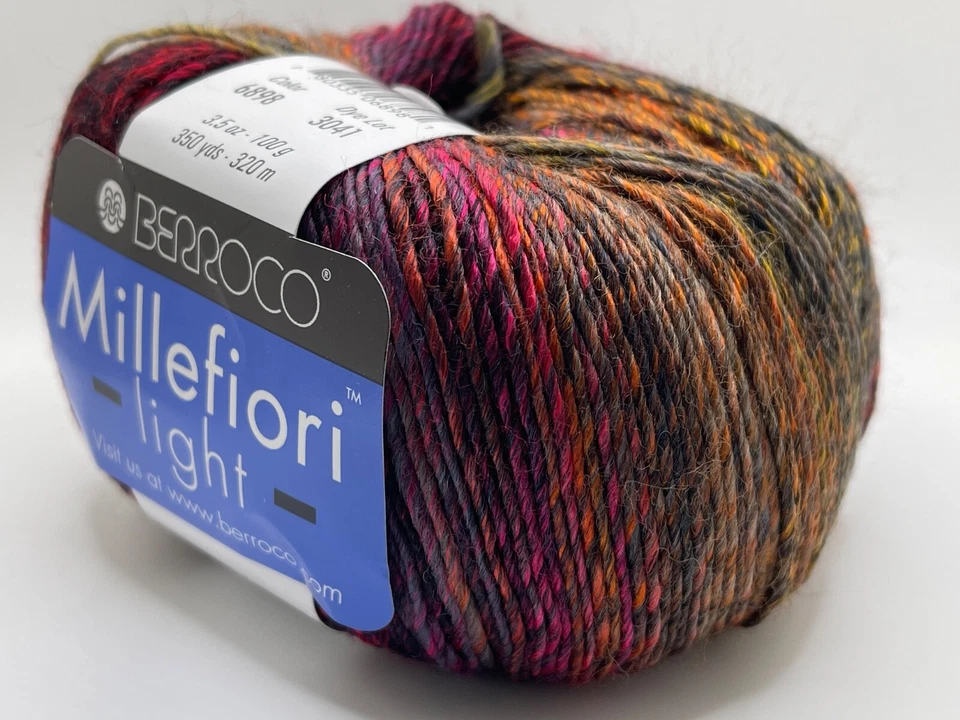 Berroco Millefiori Light #6898 Water Color Sport Wt Wool Acrylic Yarn 100g 350yd - Image 1 of 4