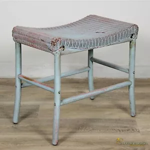 Bankhocker Shabby Chic Vintage Holzbank Bambus Korbsitz - Bild 1 von 8