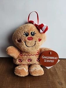 Dan Dee Gingerbread Girl Plush Christmas Holiday 7” Red Bow - Picture 1 of 13