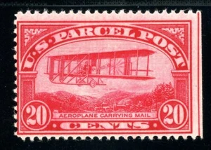 USAstamps Unused FVF US 1912 Parcel Post Mail Plane Scott Q8 OG MHR - Picture 1 of 2