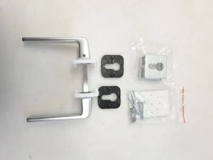 Set stampante DUBLINO su rosetta quadrata PZ, alluminio anodizzato argento - Foto 1 di 6