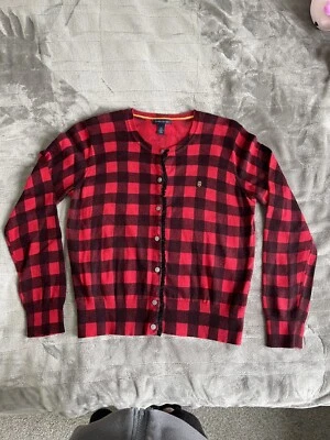 Hilfiger Check Ruffle Button Front Cardigan Size XL Tommy Hilfiger - Image 1 of 4