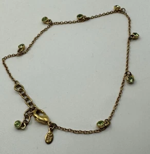 JOAN RIVERS TOBILLERA PIEDRAS VERDES TONO DORADO - Imagen 1 de 4