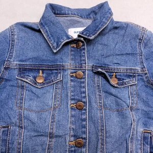 Old Navy Long Sleeve Button Up Casual Denim Jacket Girls Size Large L Blue - Picture 1 of 9