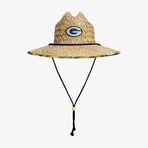 Green Bay Packers FOCO Team LOGO Floral Straw Hat Sun Cap - Picture 1 of 2