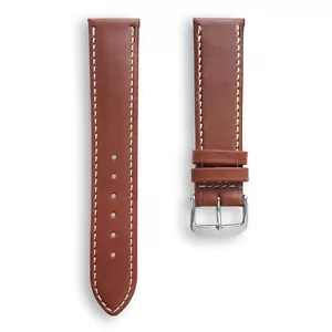 18mm Chestnut Smooth Italian Natural Tanned Leather Watch Band Strap - Picture 1 of 4