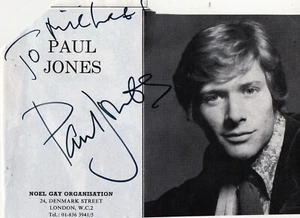 60er Jahre POP/BEAT - PAUL JONES - signierte Agentenseite mit Bild - gut - Bild 1 von 1