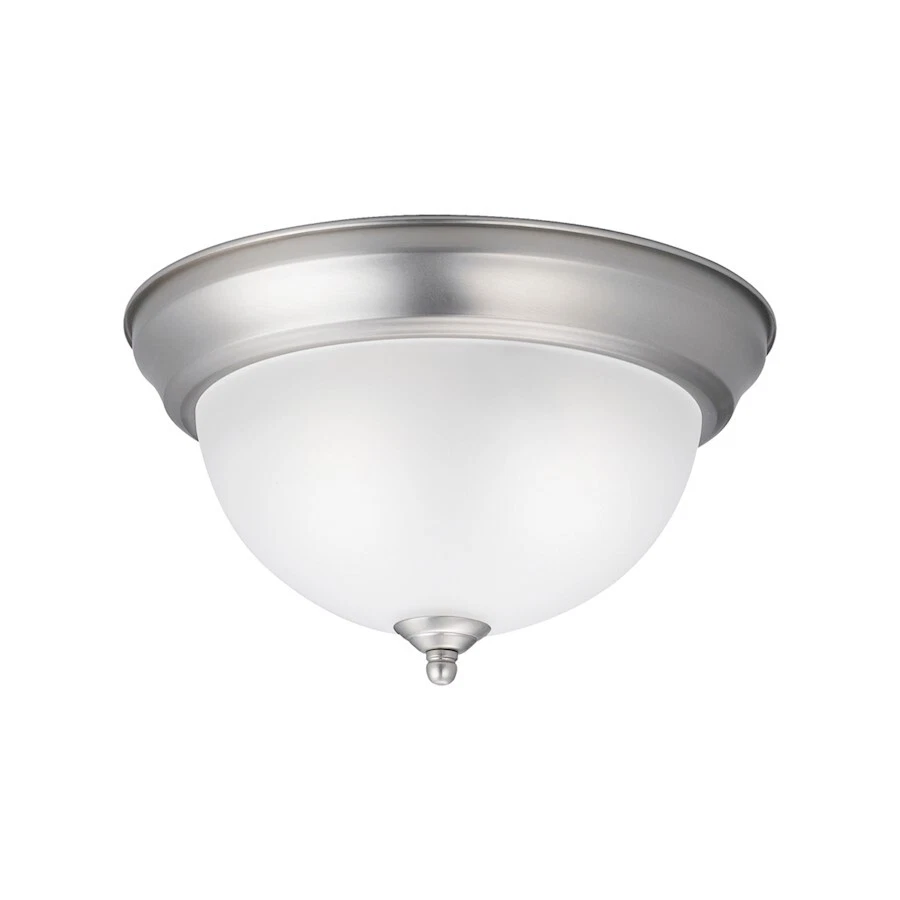 Kichler Flush Mount 2Lt 11.25x6.25", Brushed Nickel, Satin Etched - 8111NI - Image 1 of 1