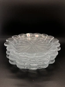 Holmegaard. Juego de 4 platos de ensalada diseño Sidse Werner flor de cristal Dinamarca MCM - Imagen 1 de 6