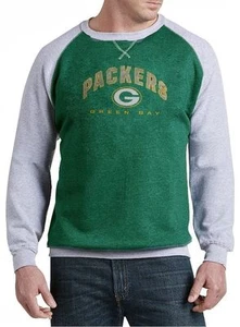 Green Bay Packers NFL Herren Raglan Fleece Crew Sweatshirt große & große Größen - Bild 1 von 2