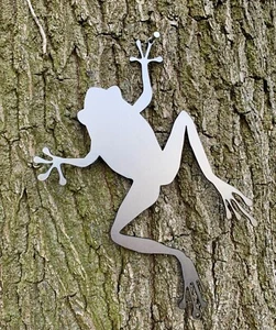 FROSCH METALL HÄNGENDE WAND KUNST GARTENDEKOR STAHLBAUM FROSCH GESCHENK 1 - Bild 1 von 3