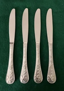 Set Of 4 Cambridge Silver Snowflake Frost Solid Handle Knives Stainless 9-3/8” - Picture 1 of 2