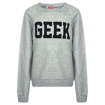 Sudadera Gris Para Niños Con Estampado GEEK Nueva Edad 7-13 Años - Imagen 1 de 2