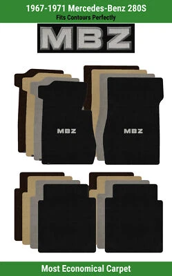Alfombrillas delanteras y traseras Lloyd Velourtex para Mercedes-Benz 280S del 67-71 con apliques MBZ Foto 1 de 4