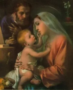 Quadro stampa cattolica - SANTA FAMIGLIA - 8" x 10" pronto per essere incorniciato - Foto 1 di 1