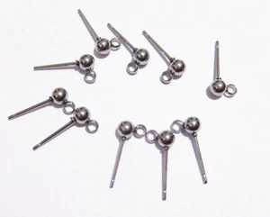 5 coppie base orecchini con perno in acciaio inox colore argento scuro 15x4mm - Foto 1 di 1