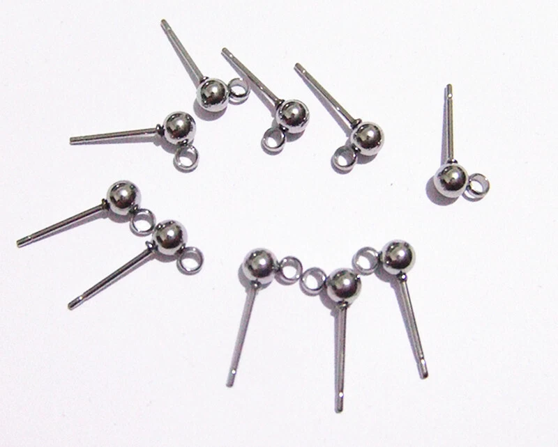 5 coppie base orecchini con perno in acciaio inox colore argento scuro 15x4mm - Immagine 1 di 1