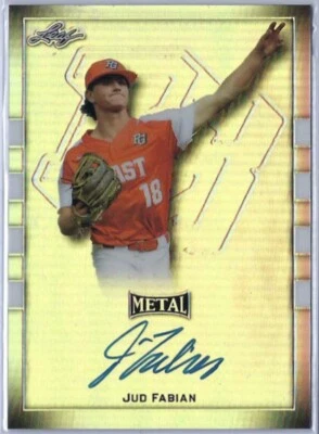 Jud Fabian - 2018 Leaf Metal Perfect Game PG All American On Card Rookie Auto RC - Image 1 of 3