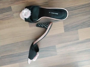 Zapatillas Sonia Rykiel H&M cuero seda satinado pedrería talla 38 - Imagen 1 de 5