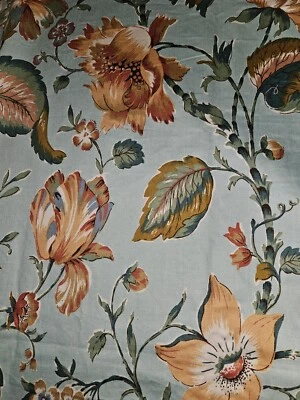 De colección 1980 HTF LUTHER TRAVIS para BLOOMCRAFT estampado floral en azul 3 yardas 32" X 55W Foto 1 de 4