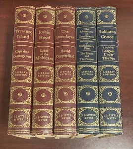 lot of 5 classic books - 1940-1850’s edition - Robinson Crusoe and more - Bild 1 von 3