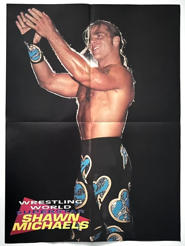 SHAWN MICHAELS 15.5x20.75 double sided wwf wcw Wrestling Poster BRITISH BULLDOG Cover