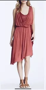NWT Free People Eleanor Metallic Shimmer Asymmetrical Wrap Dress Tuscan Red M - Picture 1 of 4